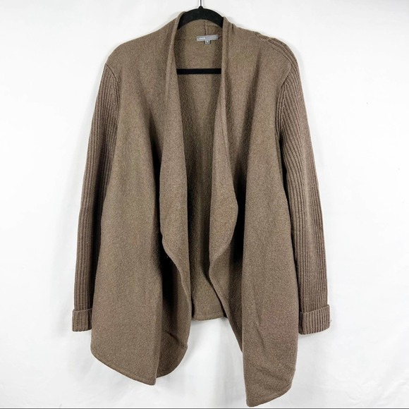 Vince Sweaters - VINCE Brown 100% Boiled Wool Cardigan in Size Small
